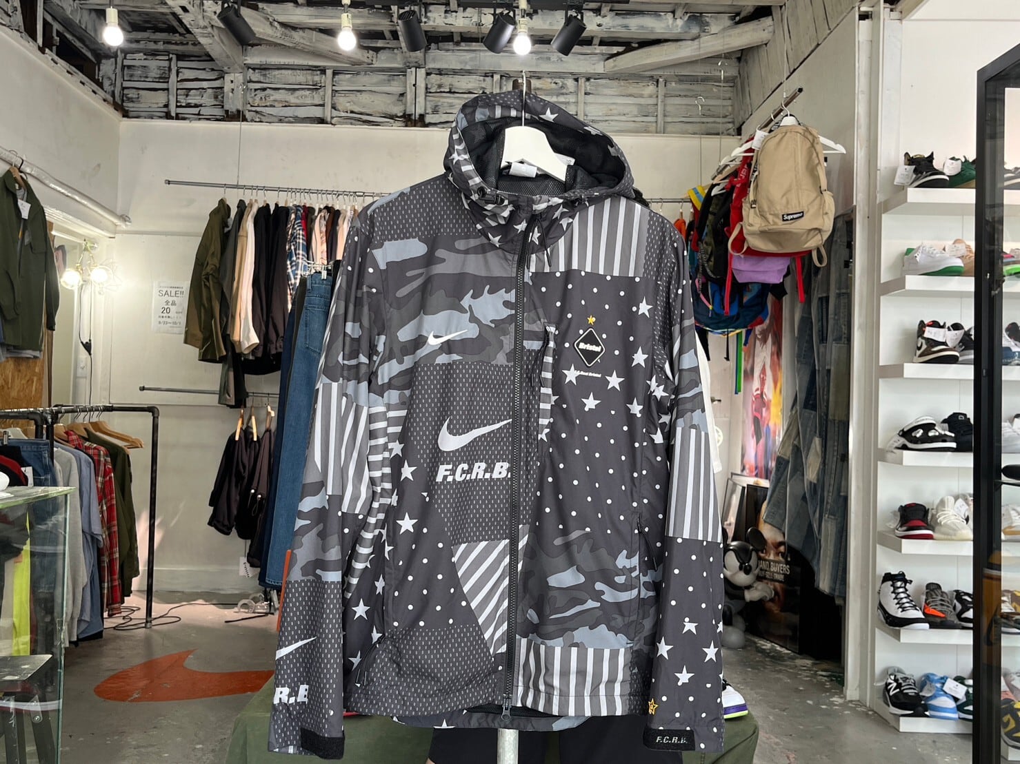 FCRB × NIKE WOVEN PRACTICE JACKET BLACK MEDIUM 823120-010 90285  