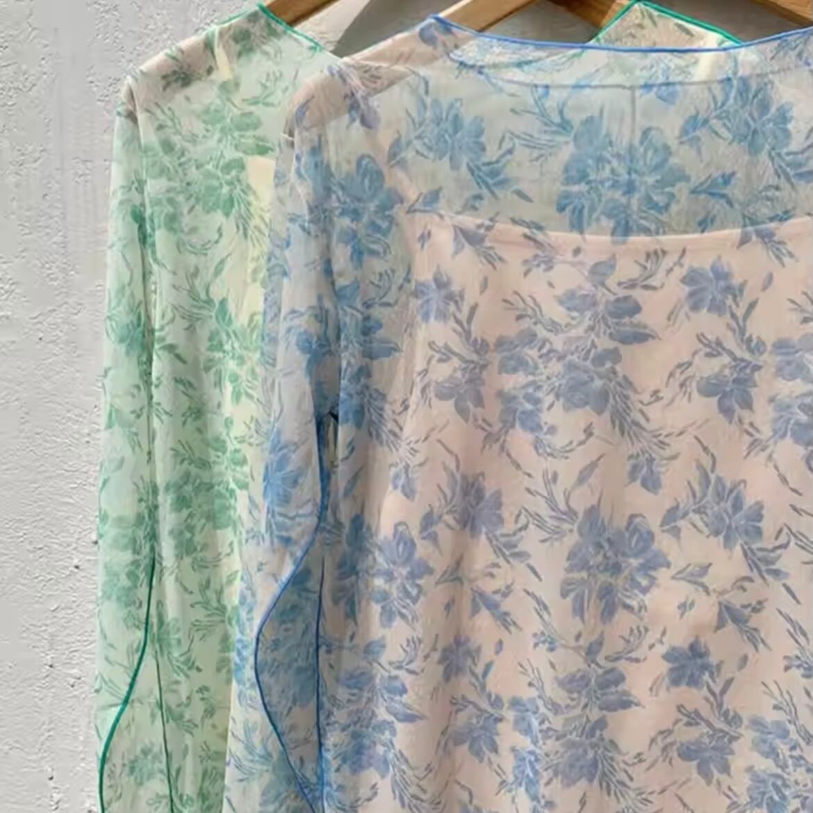 botanical sheer tops