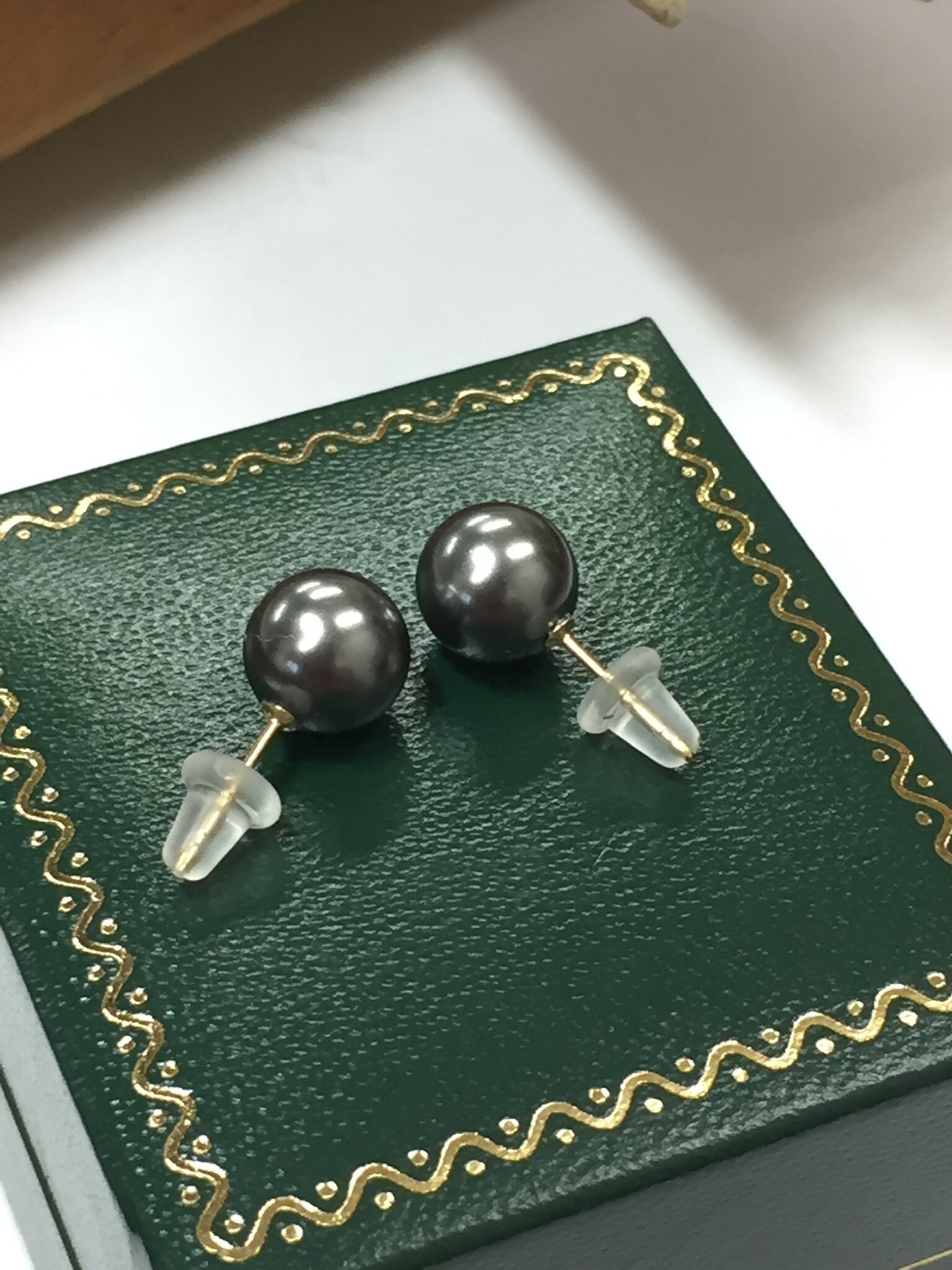 K18 クリスタルパールピアス 12mm フックピアス 真珠 18金ピアス
