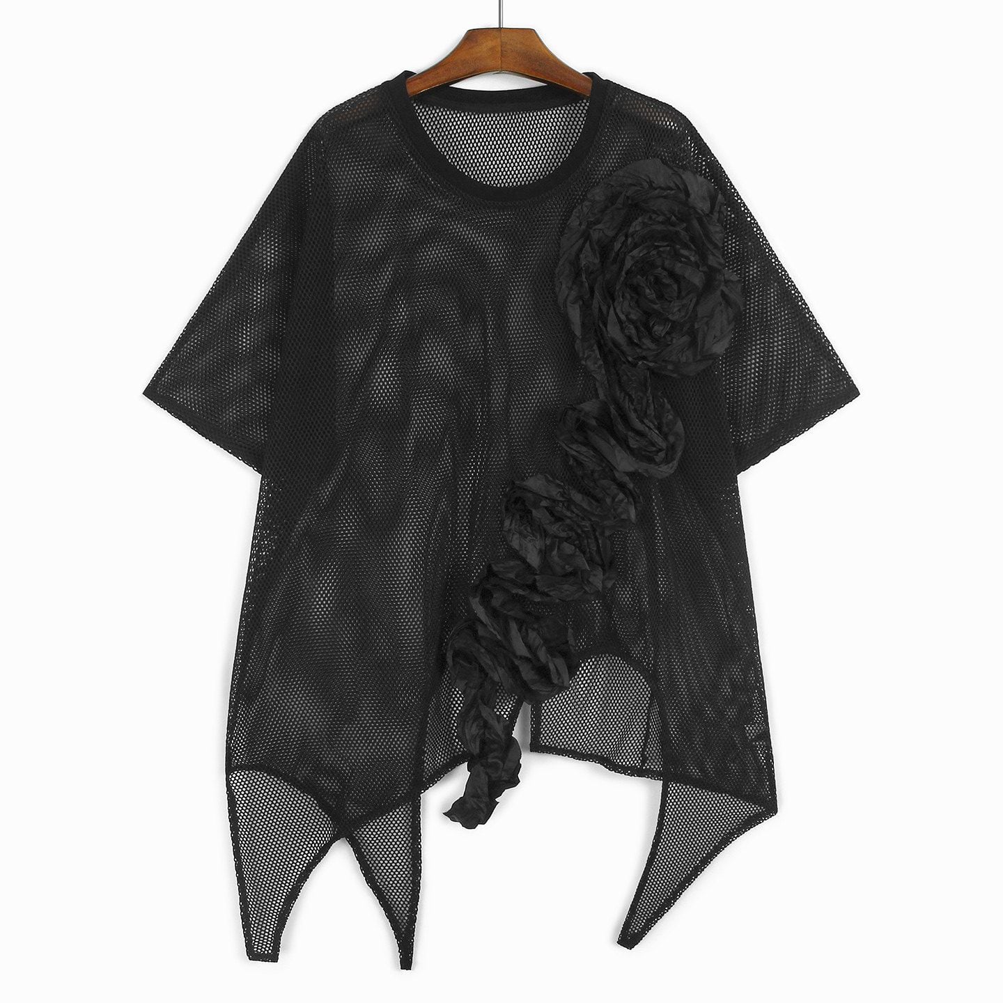 3D FLORAL MESH RELAXED T-SHIRT M-17796