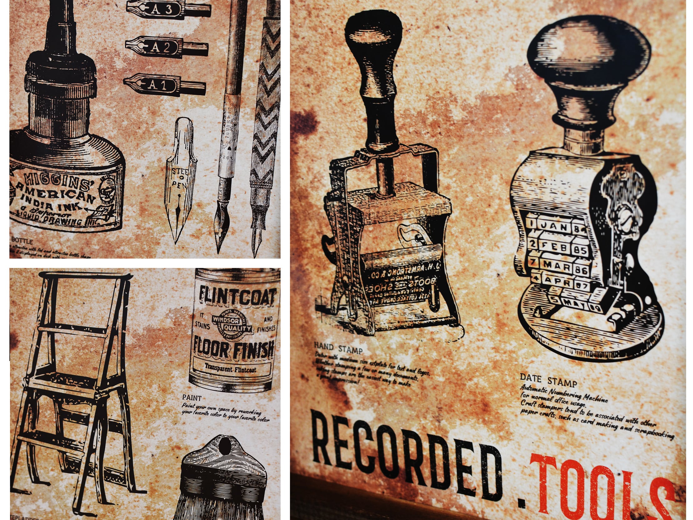 アンティーク調レトロスタンプポスター | LiTTLE OWNER