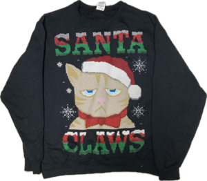 古着 猫のサンタクローススウェット