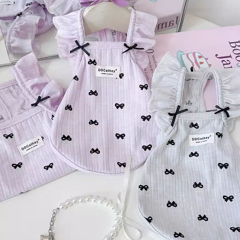 リボンフリルワンピース 犬服 00302