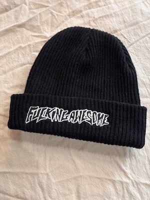 Fucking Awesome/Logo patch Beanie/Free/ロゴパッチビ－ニ－/ニット帽/ブラック/ファッキング オーサム