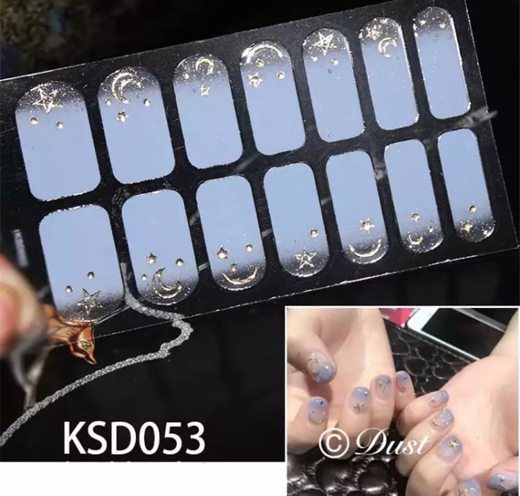 送料無料 予約商品 ブルー 星座 星 月 グラデーション ラメ ネイルシール くすみカラー くすみパステル ラメ 簡単 ネイル プチプラ ワンコイン ハンドネイル Selectshop Aya