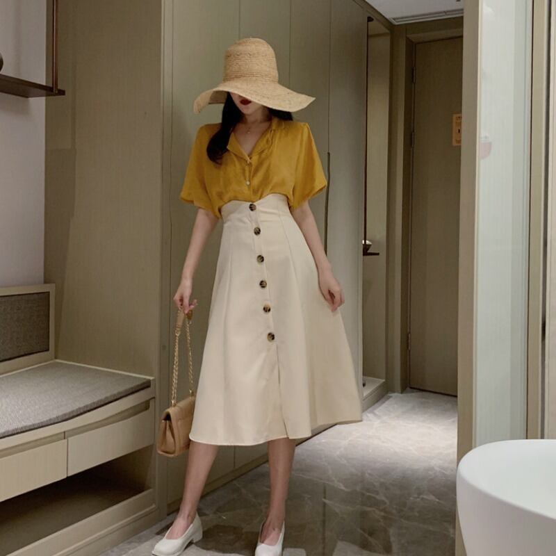 新しい女性の気質オールマッチスカートミドル丈スカートハイウエスト細いaラインスカートトレンドの2020年春バージョン 1号婦人69842268287