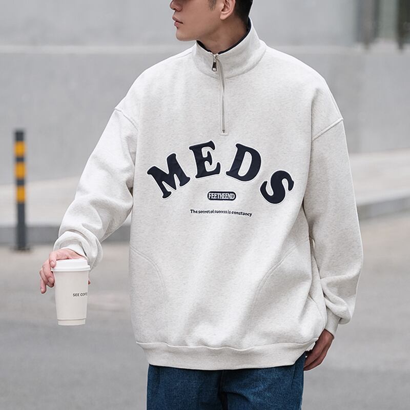 ハーフジップドロップショルダースウェットプルオーバー 00005