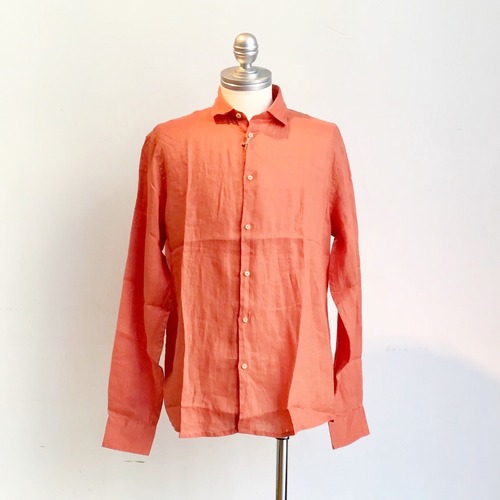 SSEINSE(センス)レギュラーカラーリネンシャツ/オレンジ