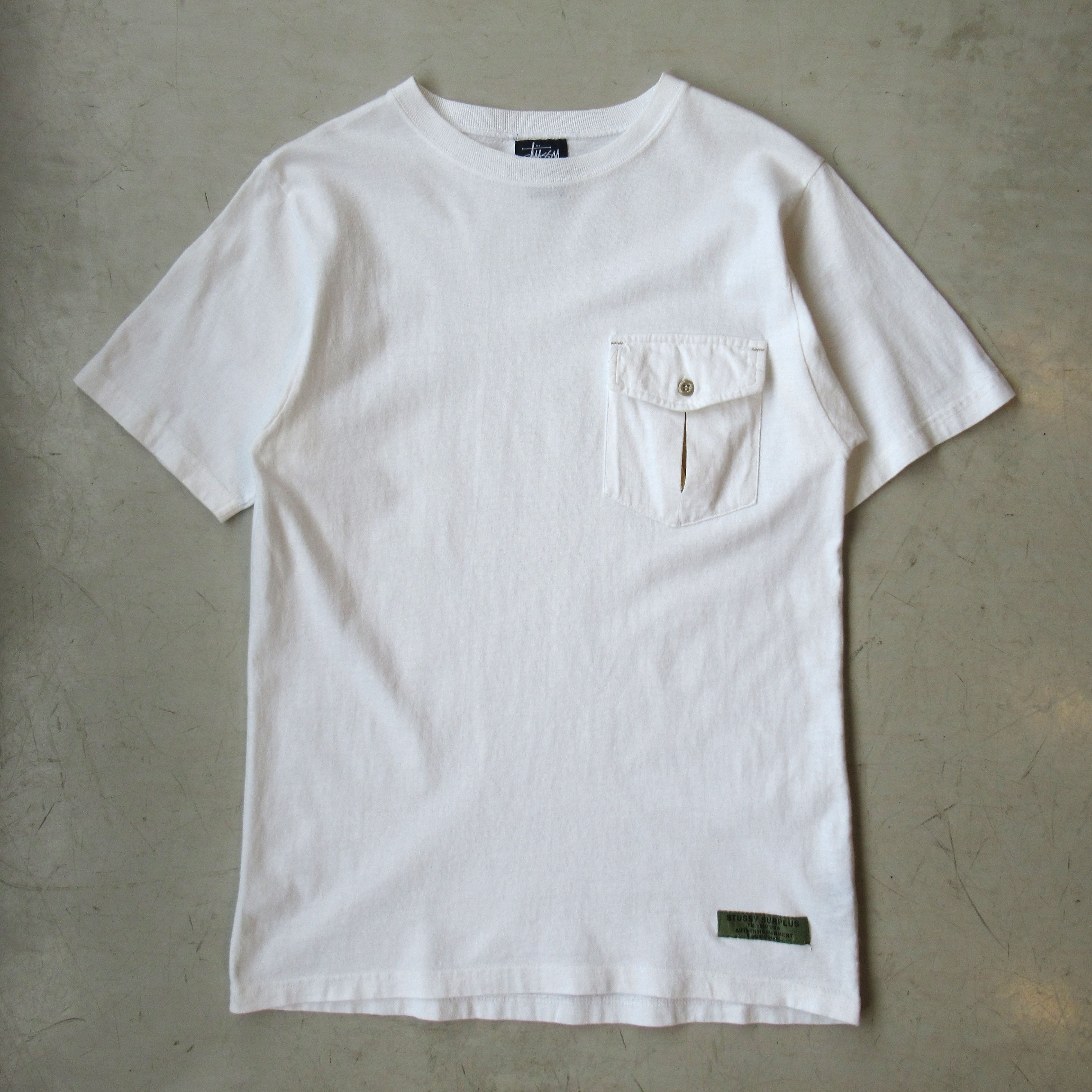 00S STUSSY POCKET T-SHIRT-MADE IN USA-【S】 | drop by