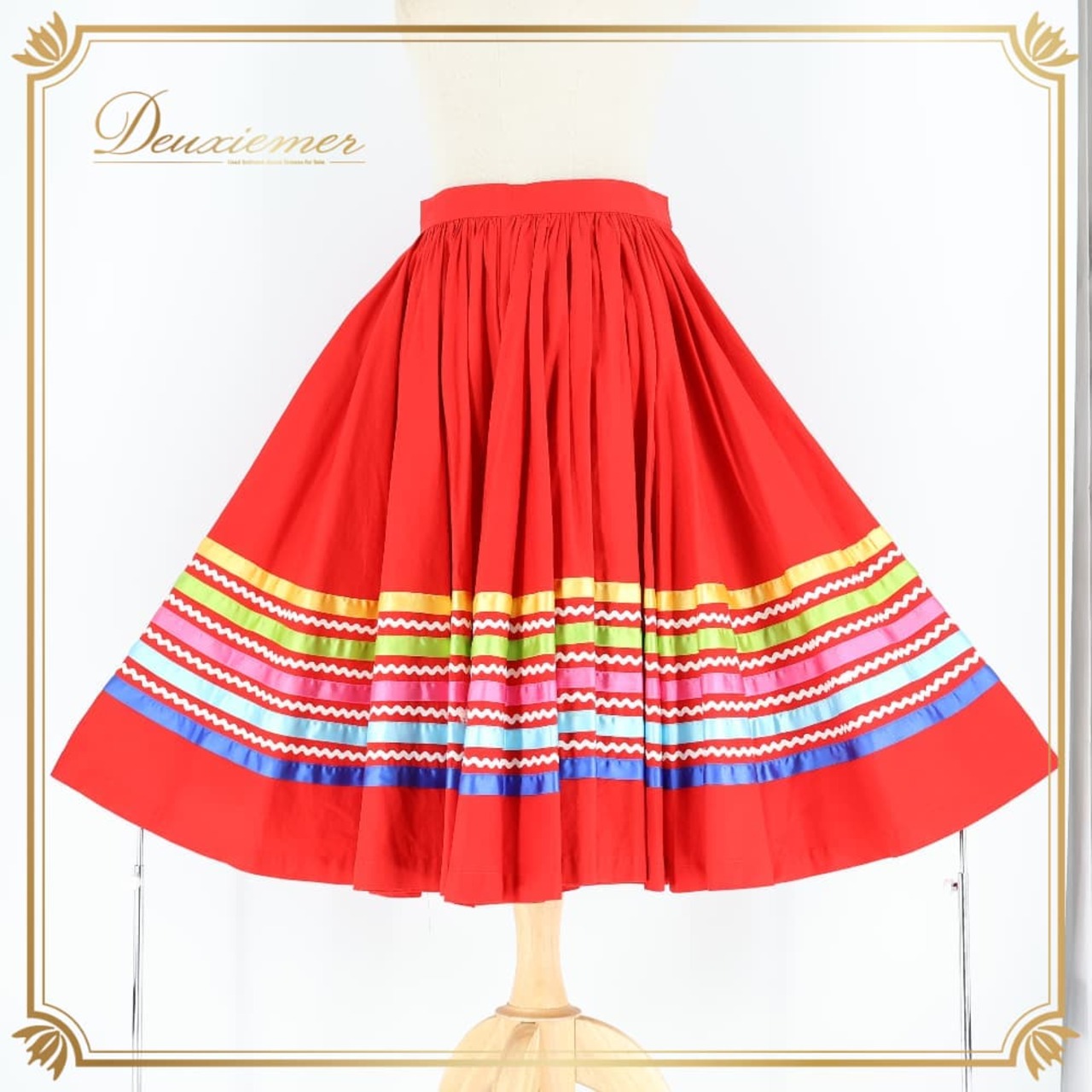 フォークダンス 衣装 スカート レッド系 チロリアン チロリアン カントリー リボン 赤 白 青 水色 黄 緑 ボリューム ダンス衣装 鮮やか イベント 練習 レッスン おしゃれ ホワイト系 ピンク系 ブルー系 グリーン系 イエロー系