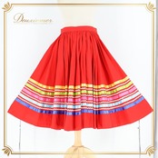 フォークダンス 衣装 スカート レッド系 チロリアン チロリアン カントリー リボン 赤 白 青 水色 黄 緑 ボリューム ダンス衣装 鮮やか イベント 練習 レッスン おしゃれ ホワイト系 ピンク系 ブルー系 グリーン系 イエロー系