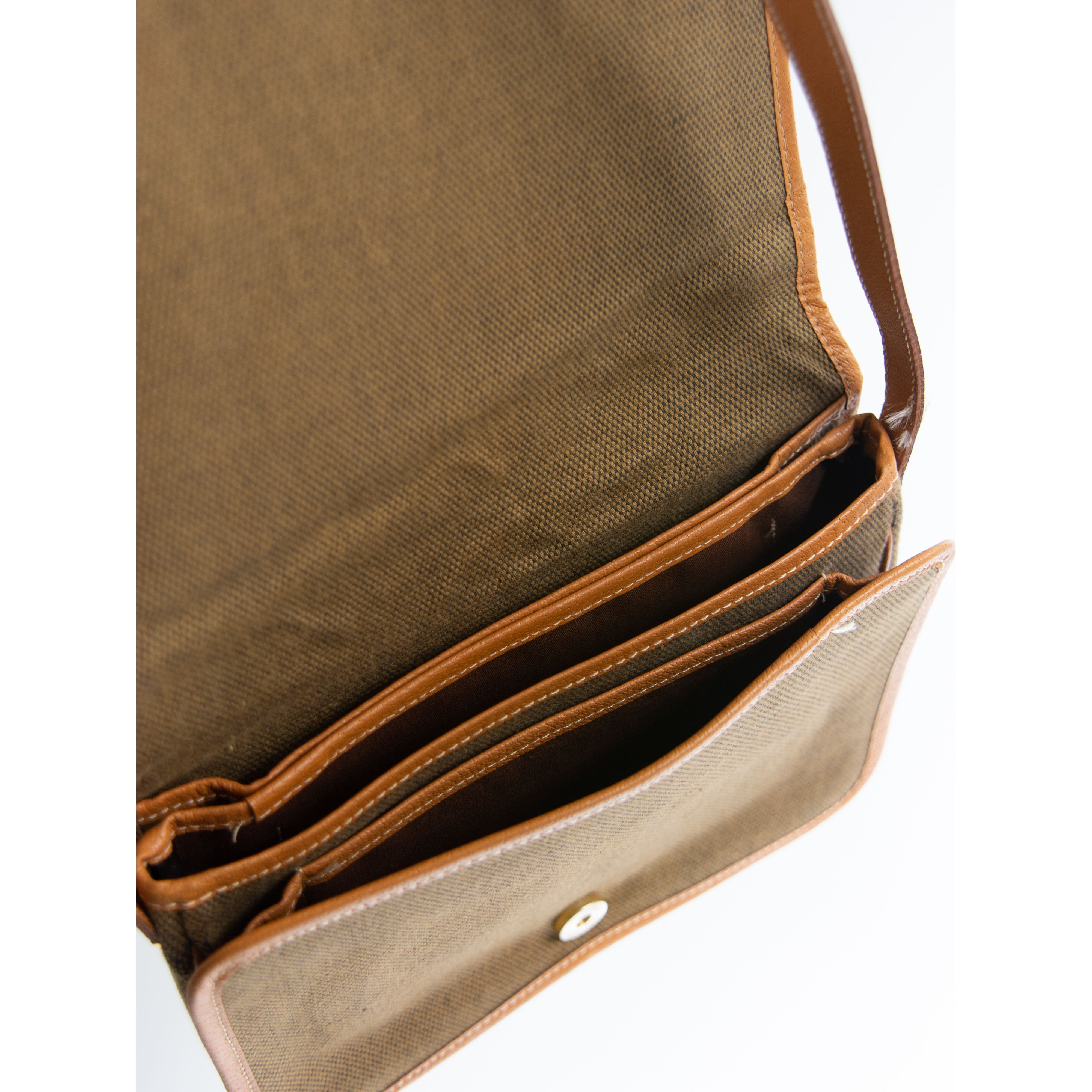 【Jacques Esterel Paris】Made in France canvas×leather shoulder bag（フランス製 キャンバスレザー ショルダーバッグ ）11a