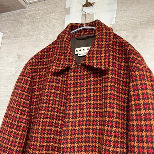 MARNI マルニ 17AW Houndstooth Check Wool Coat ウールコート 52 【中目黒b10】 |  ブランド古着Brooch powered by BASE