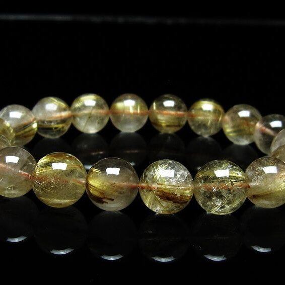 ルチルクォーツ ブレスレット 11mm タイチンルチルクォーツ タイチンルチル 一点物 メール便可 [M便 1/10] 111-48999