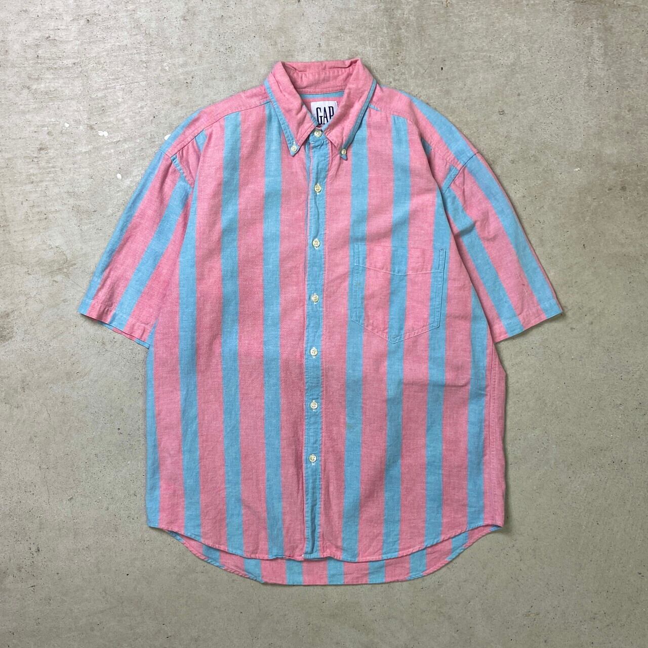 90年代 OLD GAP オールドギャップ 半袖ストライプシャツ メンズL相当 