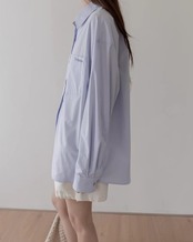 Solid long sleeve oversized Shirt L0154