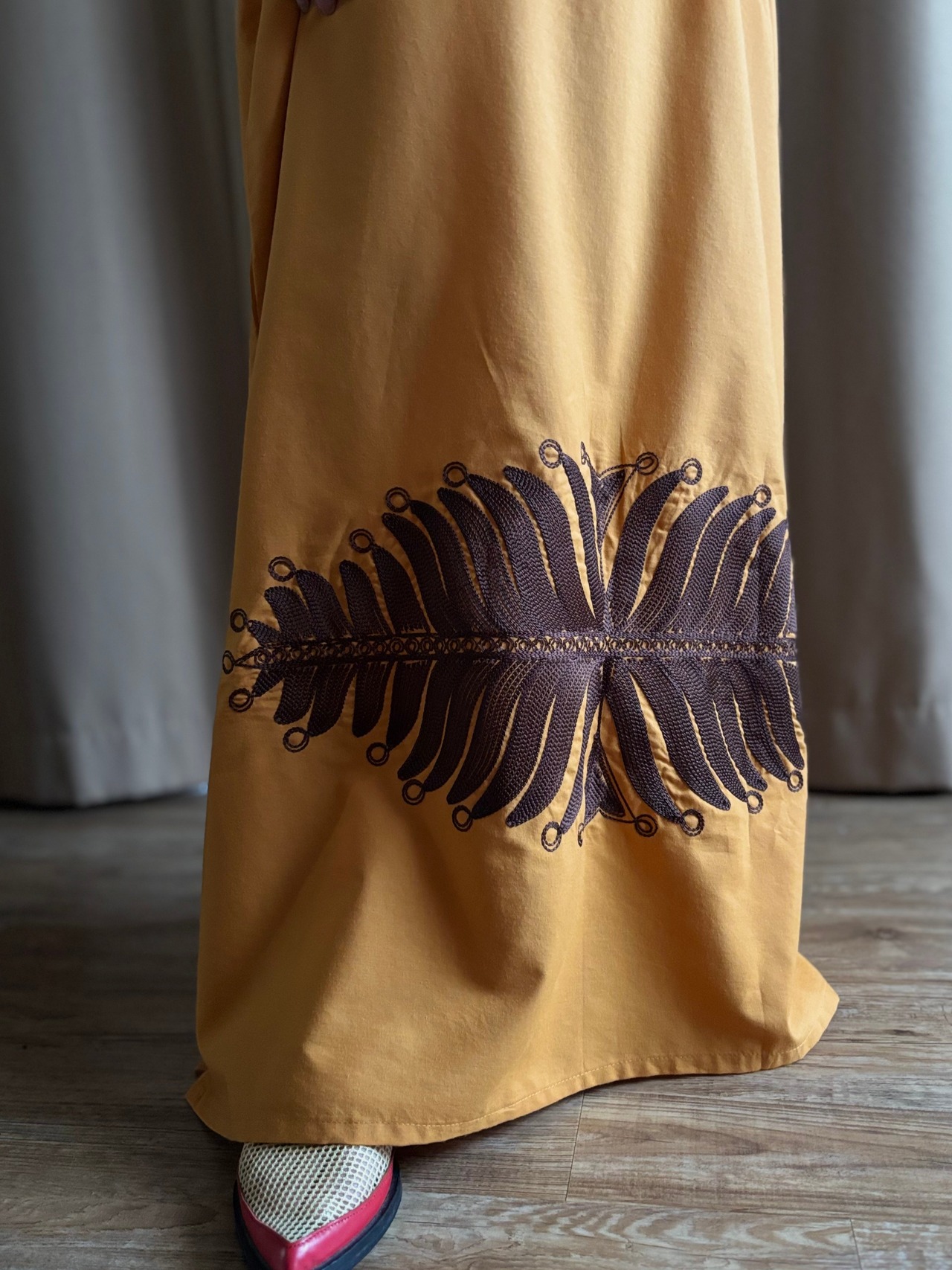 ocher ethnic import maxi dress-4859-8