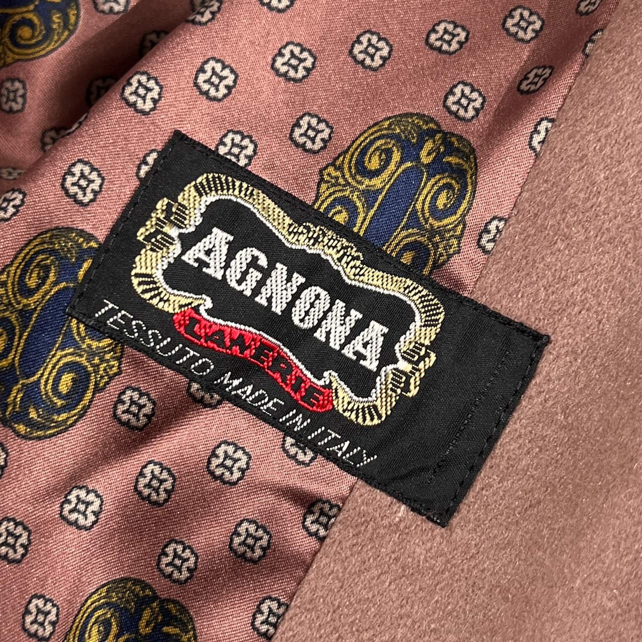 カシミヤ100% EL MIDAS エルミダ AGNONA イタリア製生地 裏地 デザイン ステンカラーコート 10/モカ系 レディース