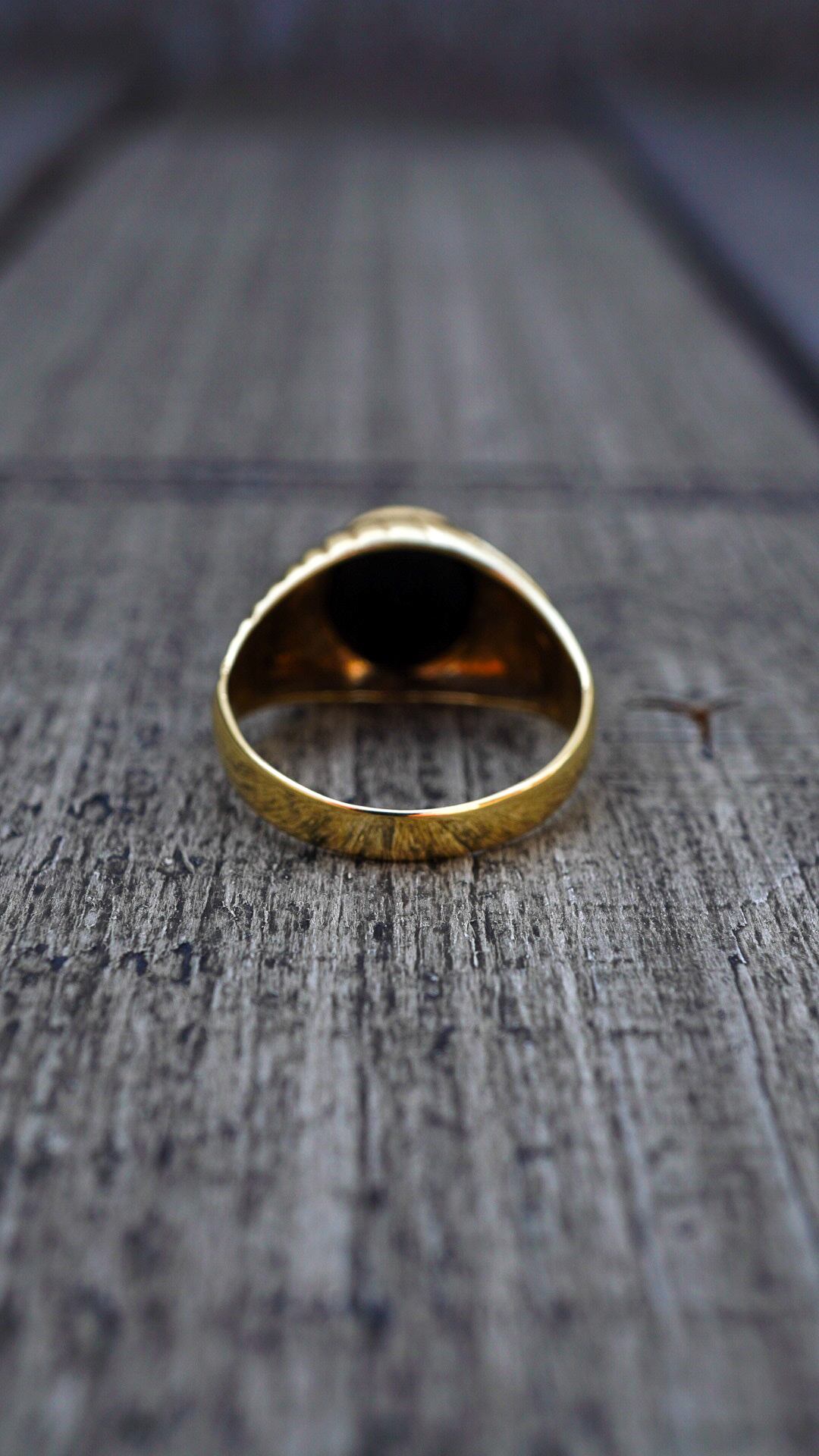 1969】U.K. VINTAGE 9ct イエロー ゴールド シグネット リング 《9金  