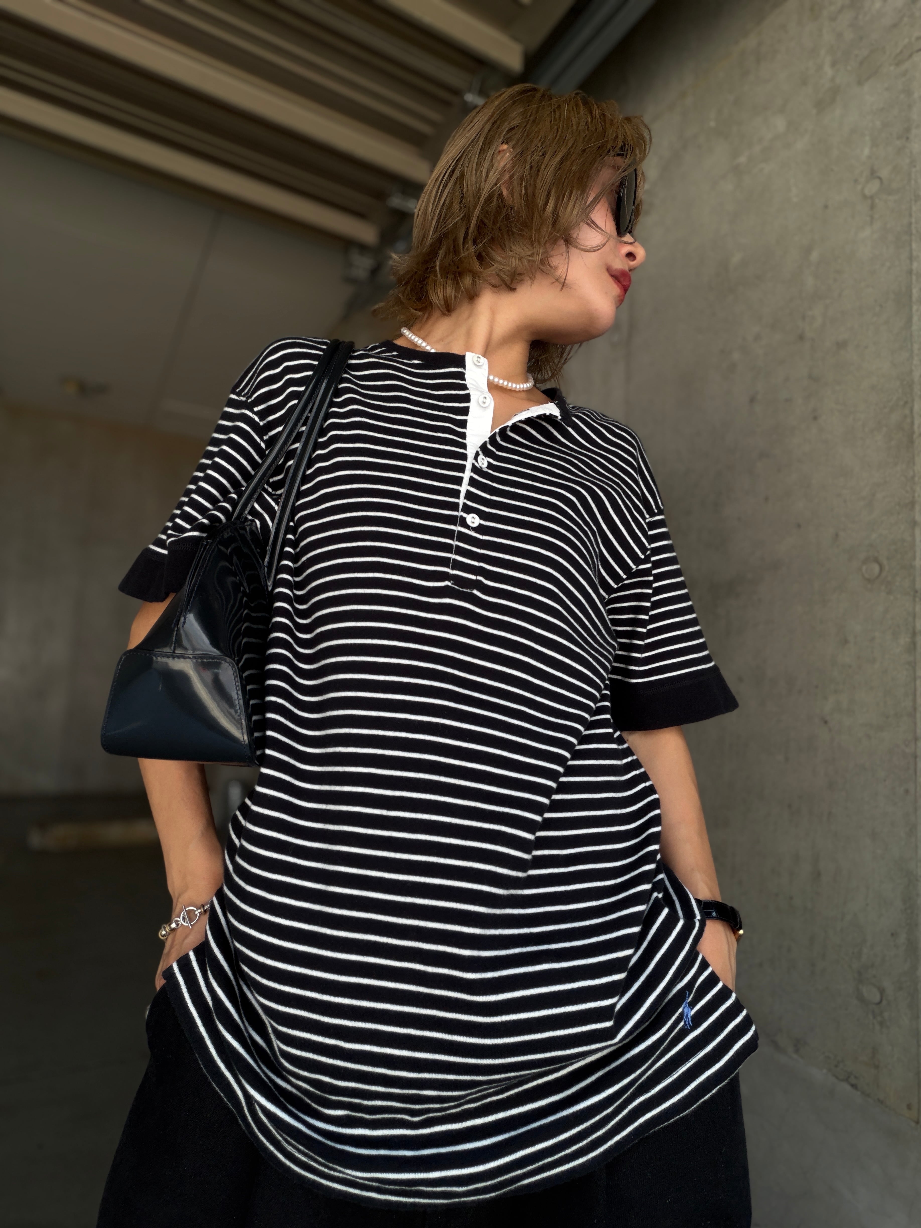 (CS2472)Polo Ralph Lauren striped henley shirts