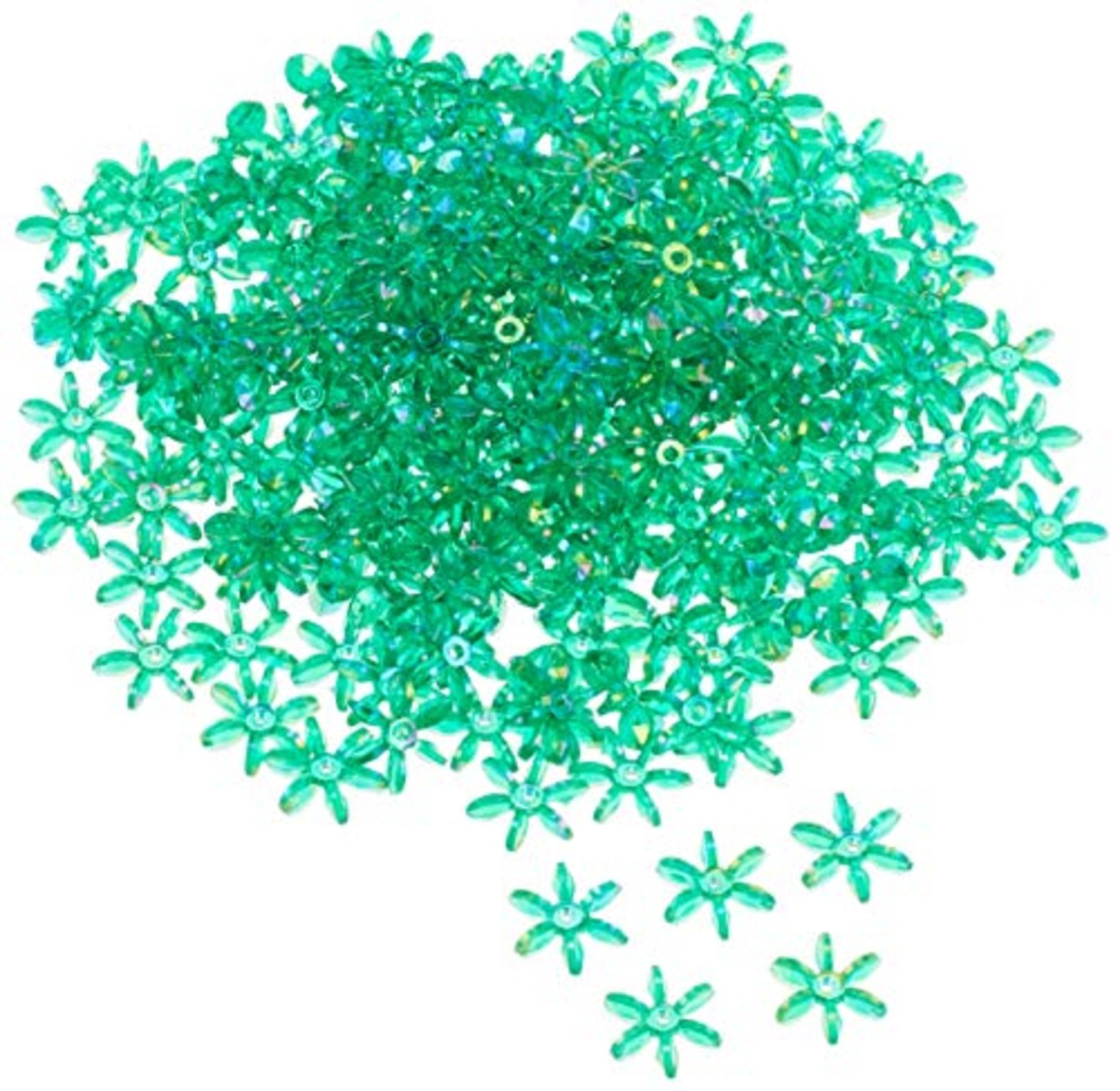島村 フラワービーズ 200個入り デラックスDX 14mm グリーン ASH-FL14-8