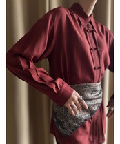 SJ china button design silk shirt-5030-10