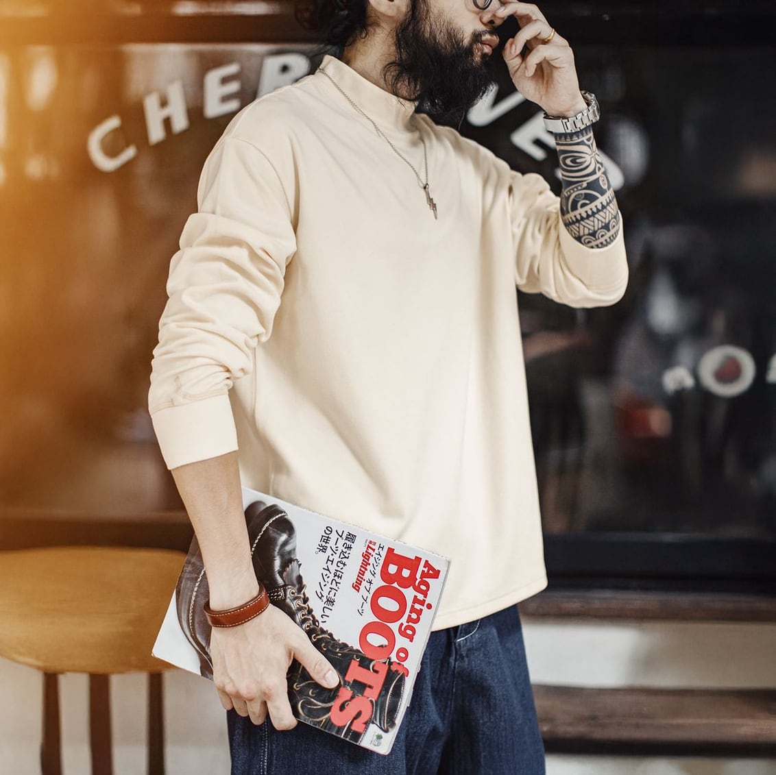 ＊モック☆トップス全て3枚で3,000円ぺージ＊ サーマルモックネック ロングスリーブTシャツ R3073 | RAINUT