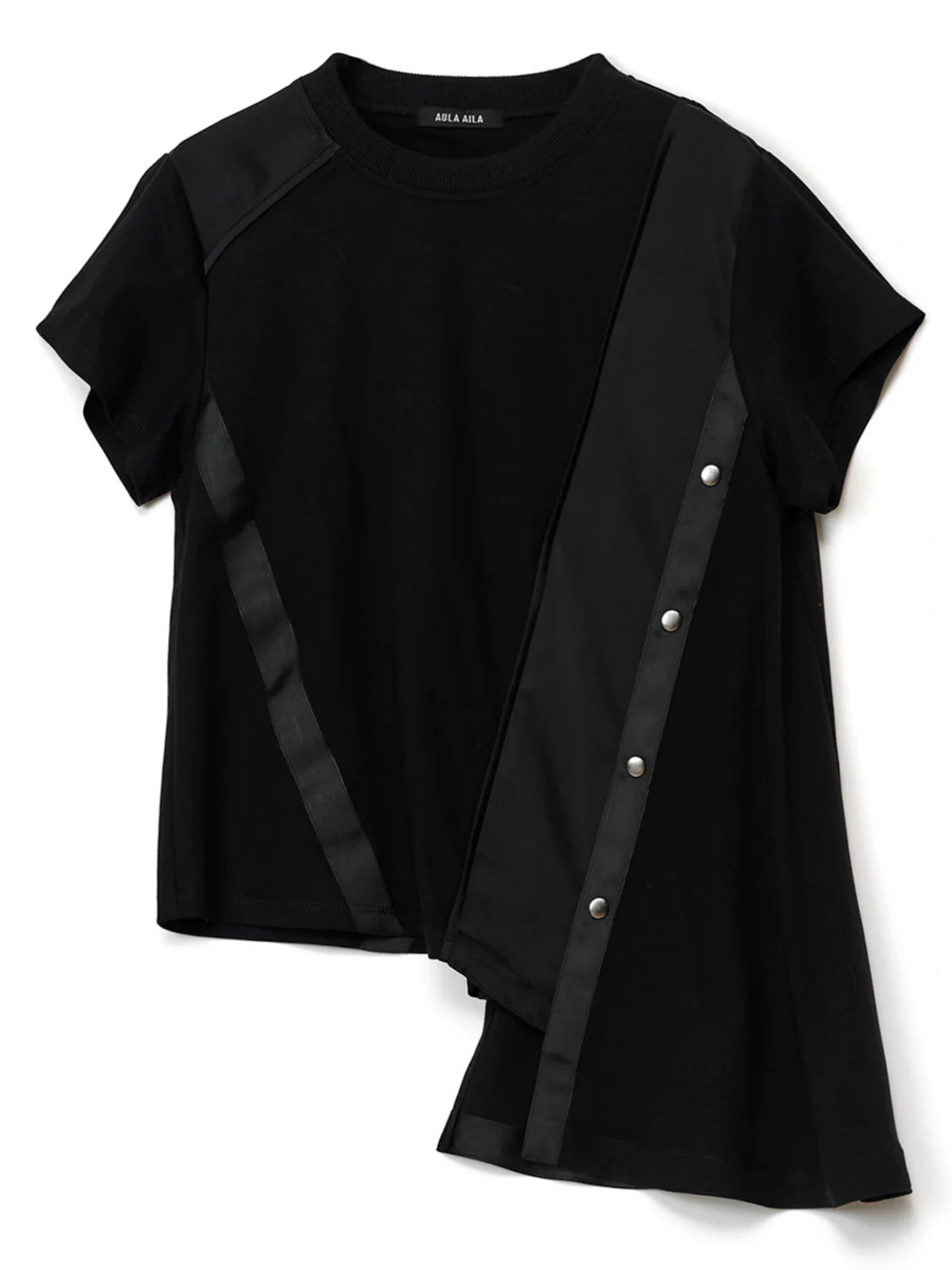 ASYMMETRY MILITARY DETAIL T-SHIRT ブラック