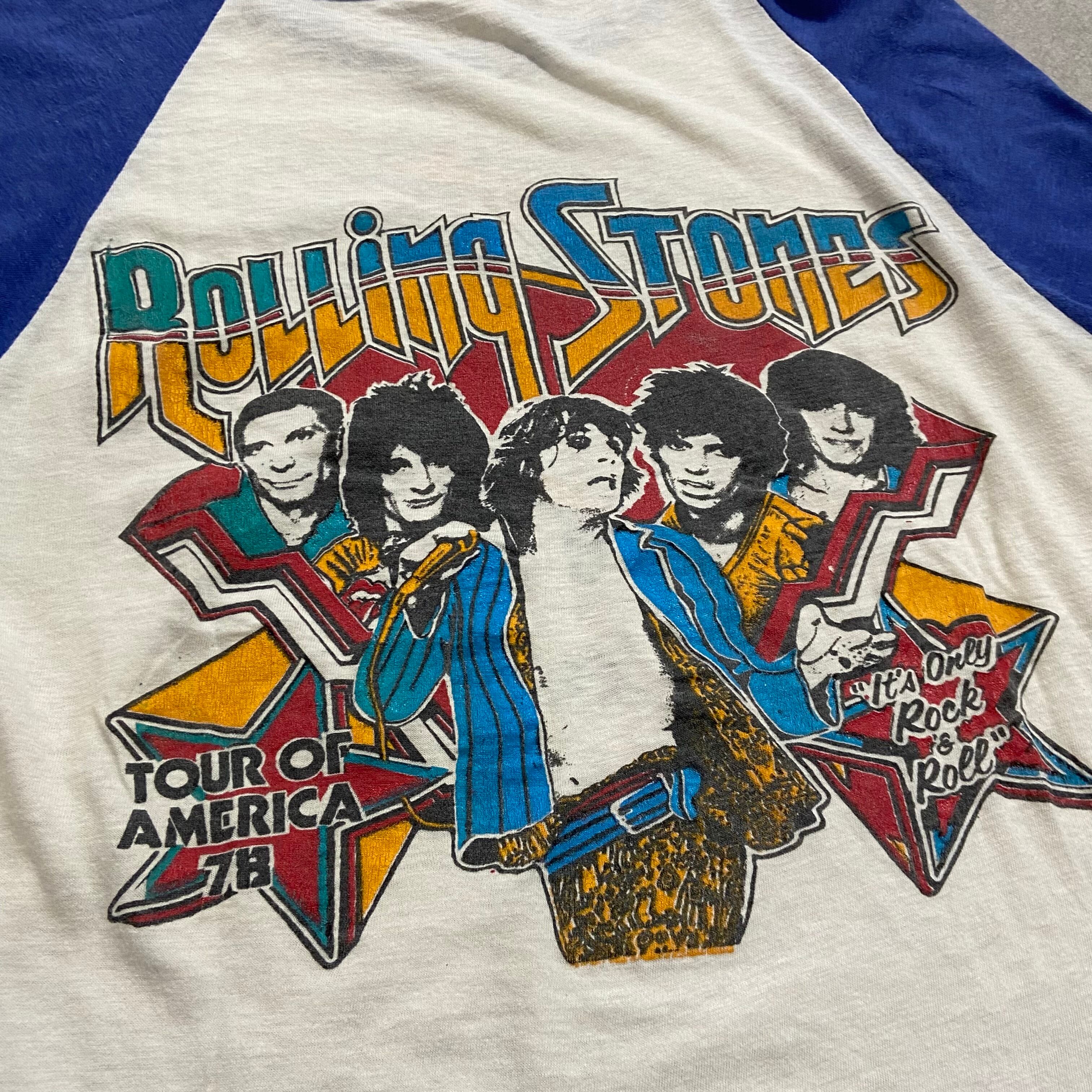 70s ROLLING STONES ツアー Tシャツ 黒 両面プリント パキ綿