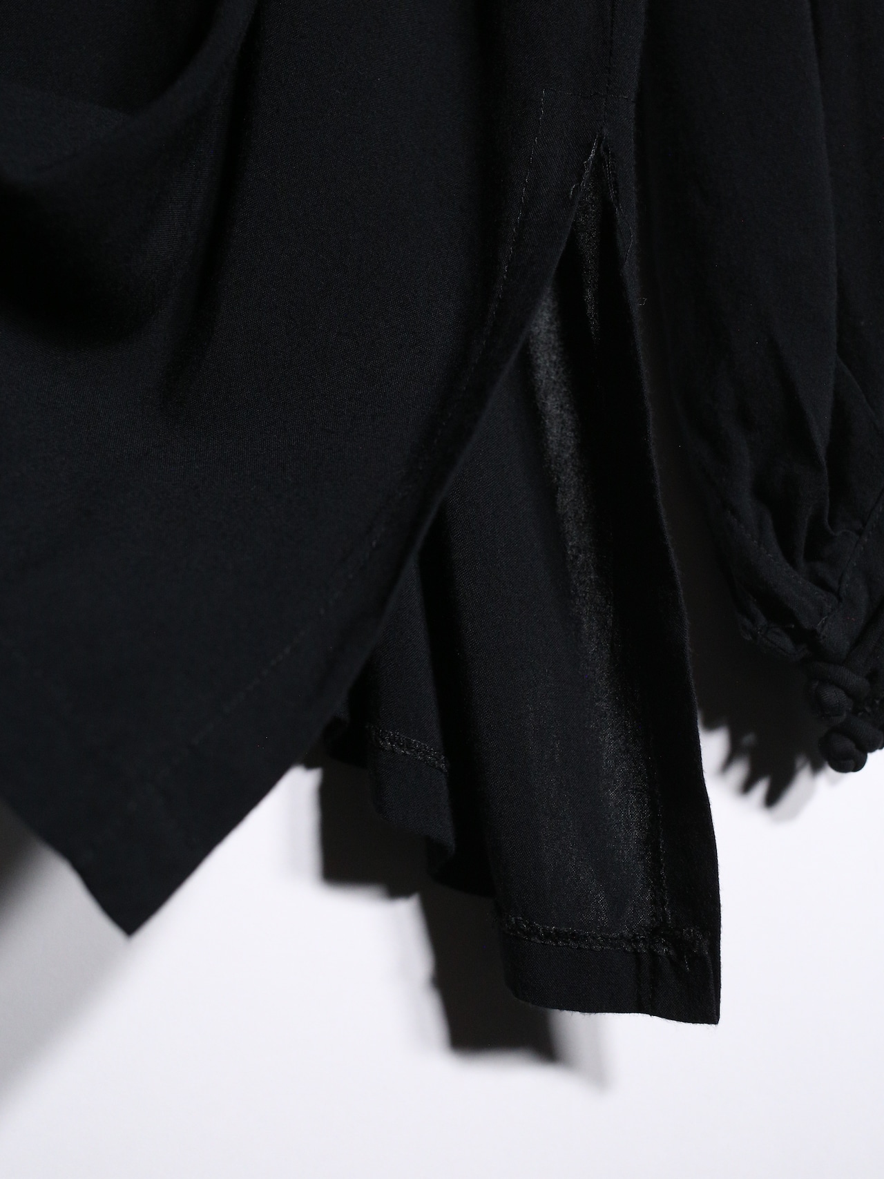 good drape fabric black china shirt - 16