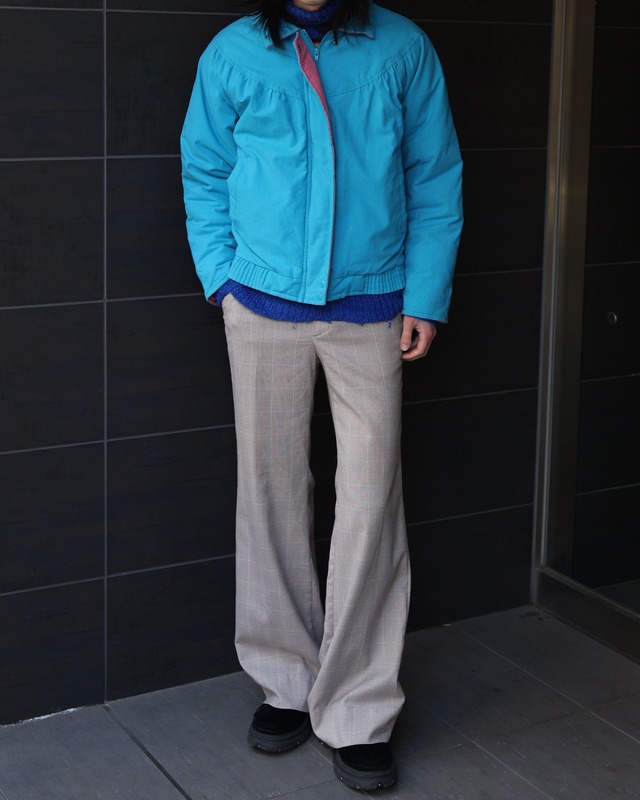Fly front bicolor down jacket