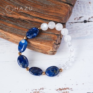 未来を照らす夜空の月［ラピスラズリ／ムーンストーン／水晶／ヘマタイト］