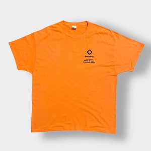 【HANES】ワンポイント Tシャツ XL  ビッグサイズ バックプリント オレンジ ヘインズ 半袖 夏物 US古着