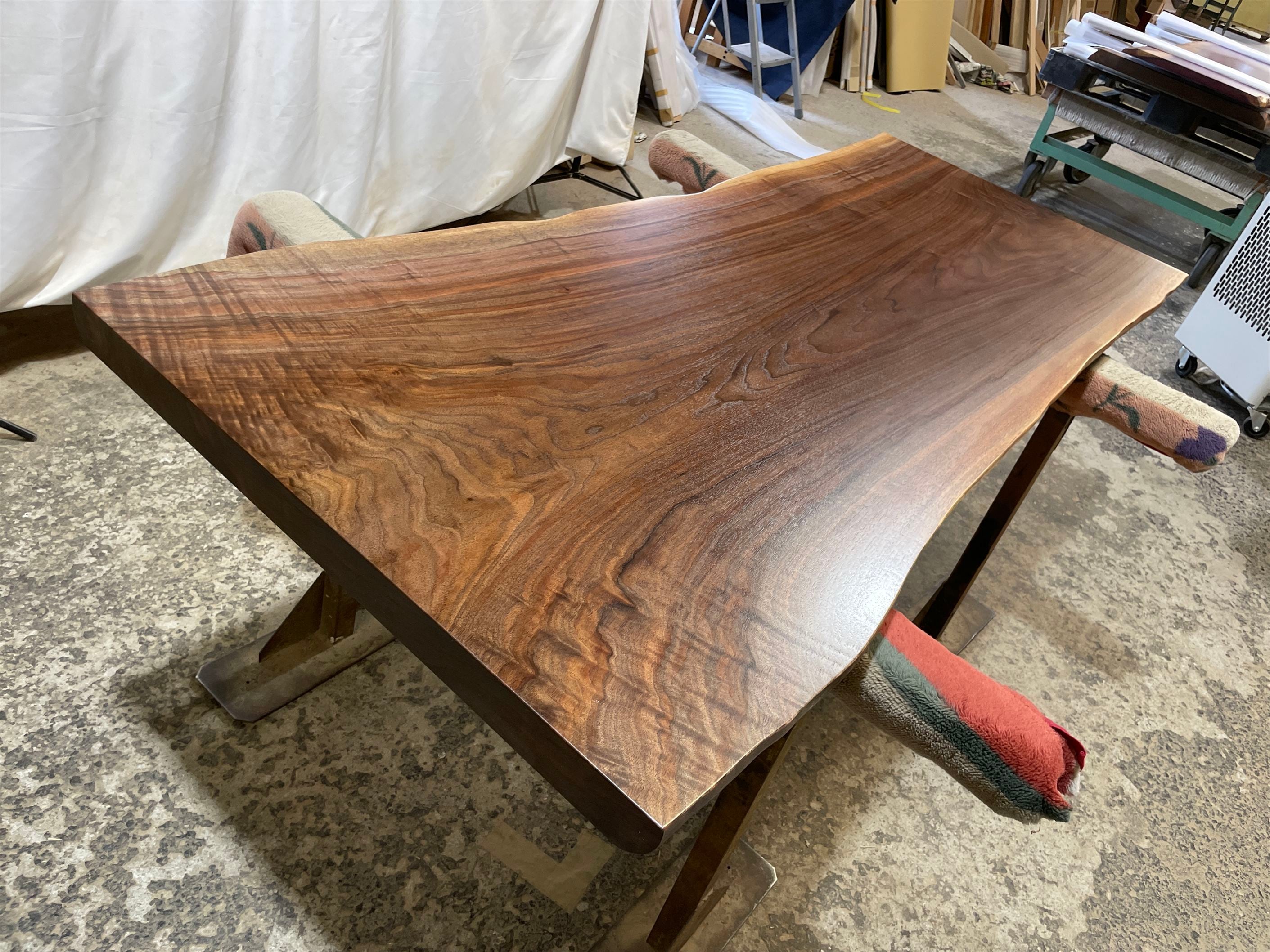 ブラックウォールナット9157 一枚板無垢 乾燥材 1740x640-600