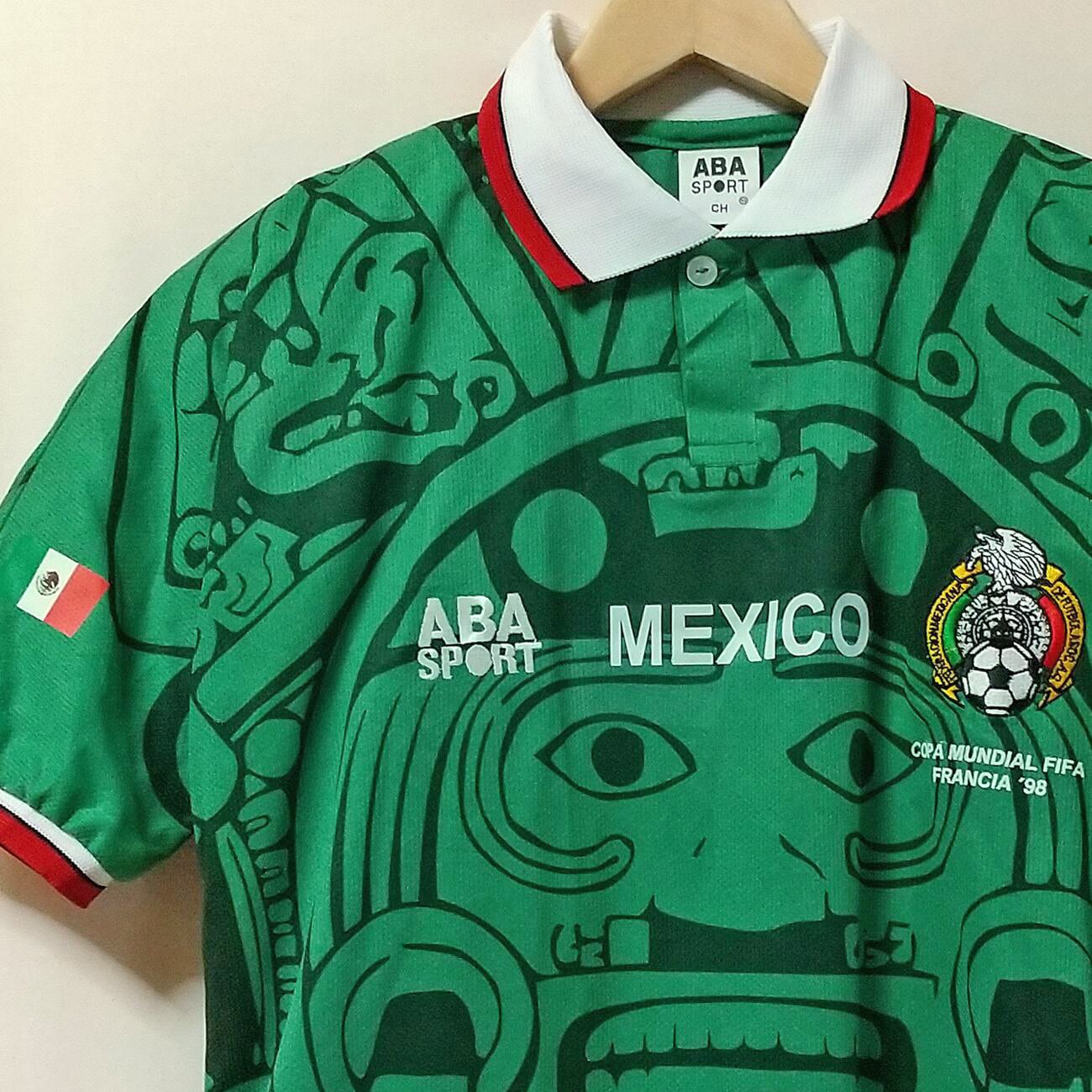 訳あり]メキシコ代表 1998 ABA Sport ホーム半袖 復刻版 ユニフォーム