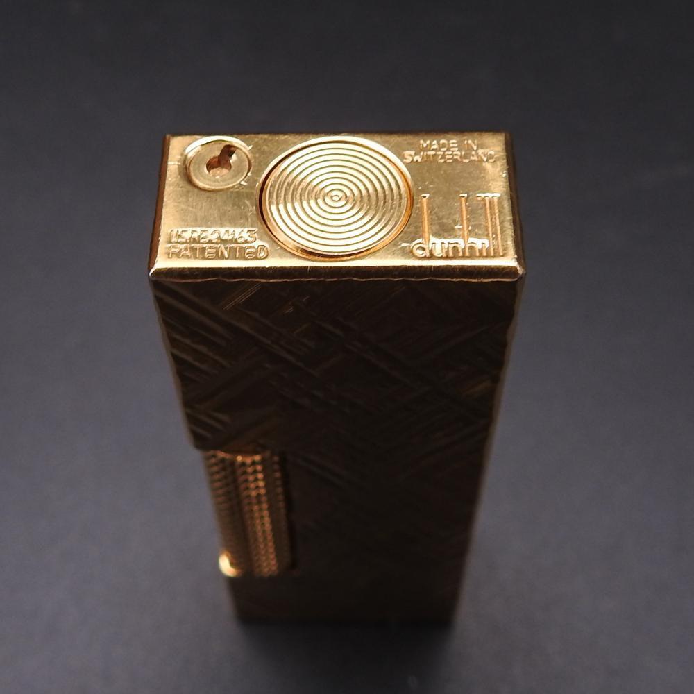 着火確認済み】正規品 dunhill ガスライター ゴールド スイス製 着火確認済み】正規品 dunhill ガスライター ゴールド スイス製