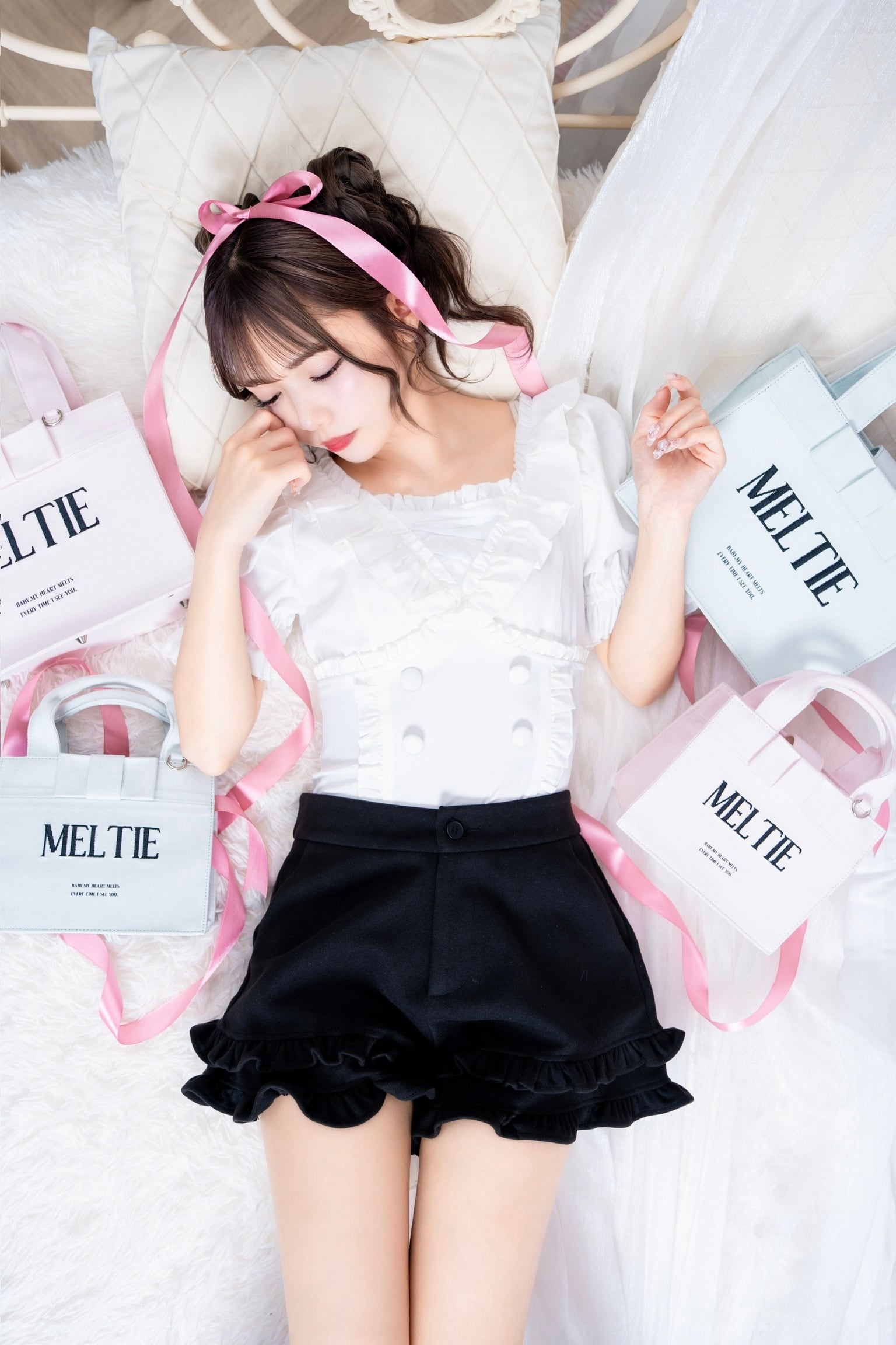 【New color】ribbon canvas tote bag〈MEDIUM〉