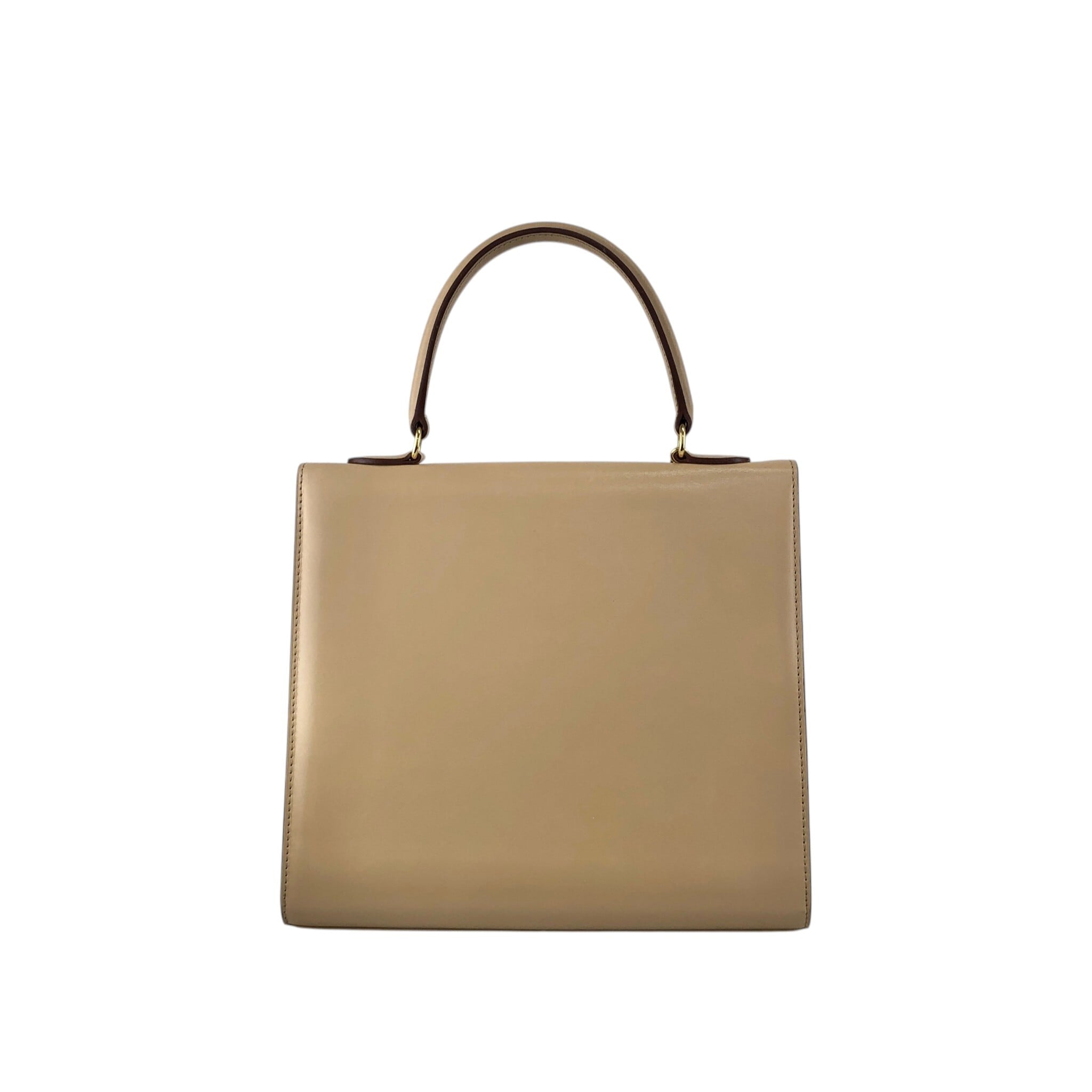 CELINE セリーヌ ダブルフラップ ロゴ フォーマル ハンドバッグ ベージュ CELINE セリーヌ ハンドバッグ ベージュ ガンチーニ レザー vintage