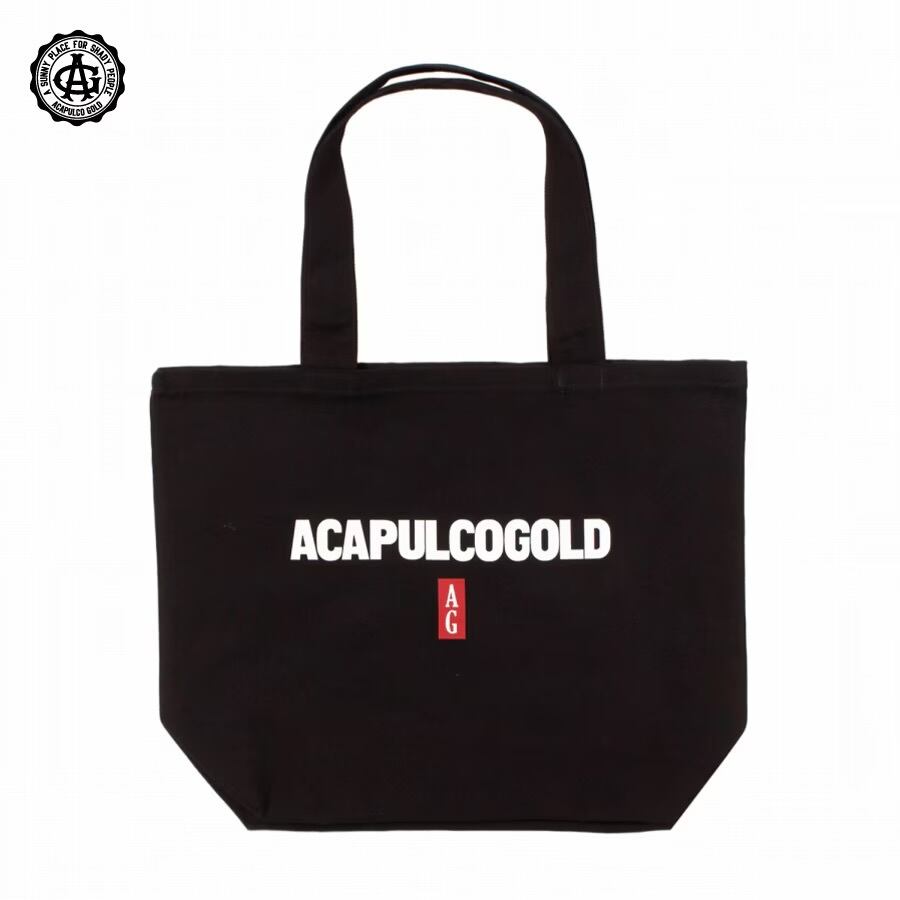 ACAPULCO GOLD : BLACK LABEL LOGO CANVAS TOTE BAG