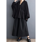 プリーツルーズ バットスリーブ シャツ 00141