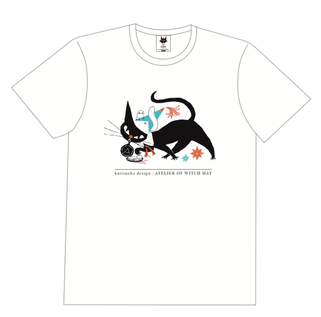 とんがり帽子のアトリエ×黒ねこ意匠　Tシャツ