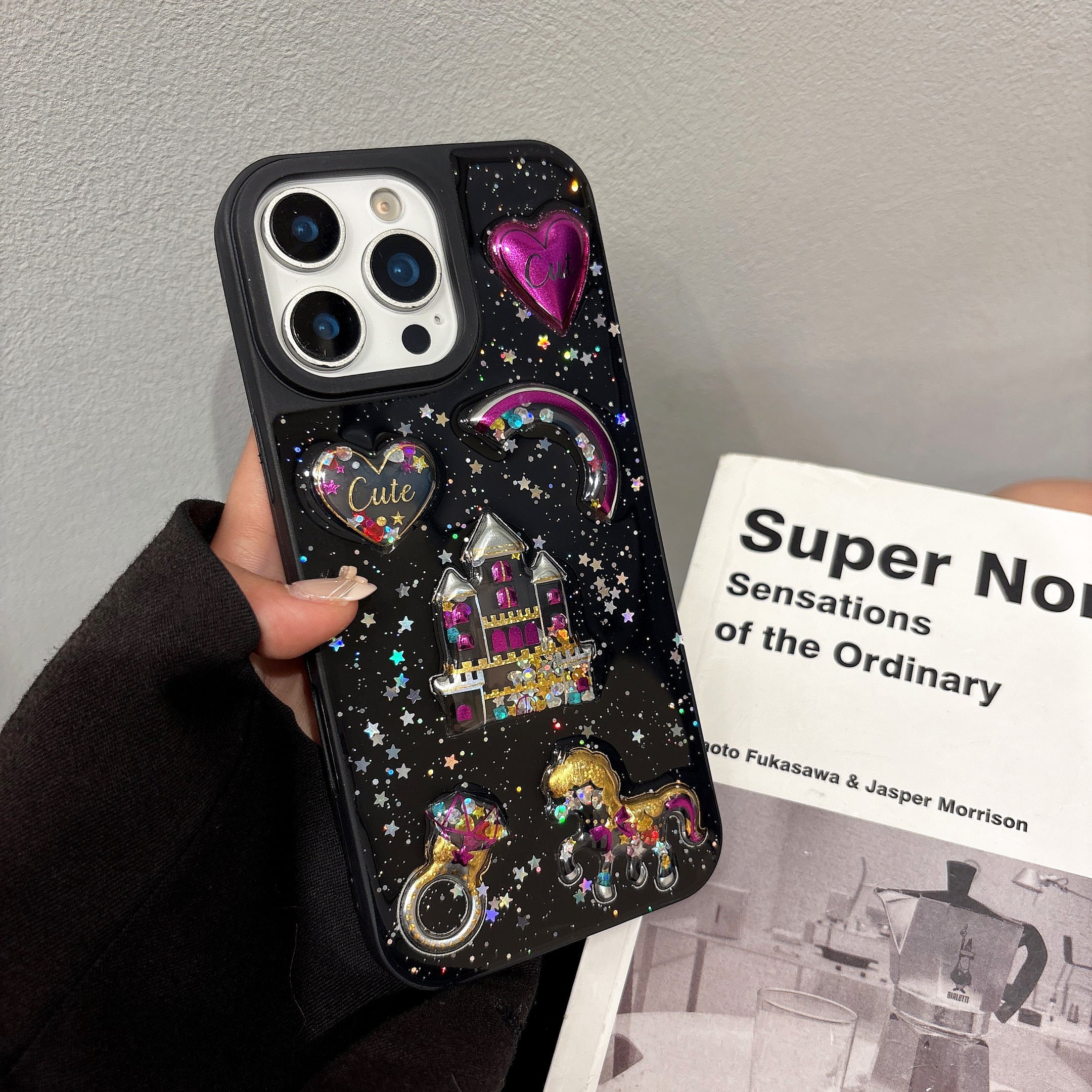 クリアケース iphone 17 16 15 14 13 12 スマホケース グリッター 幻の