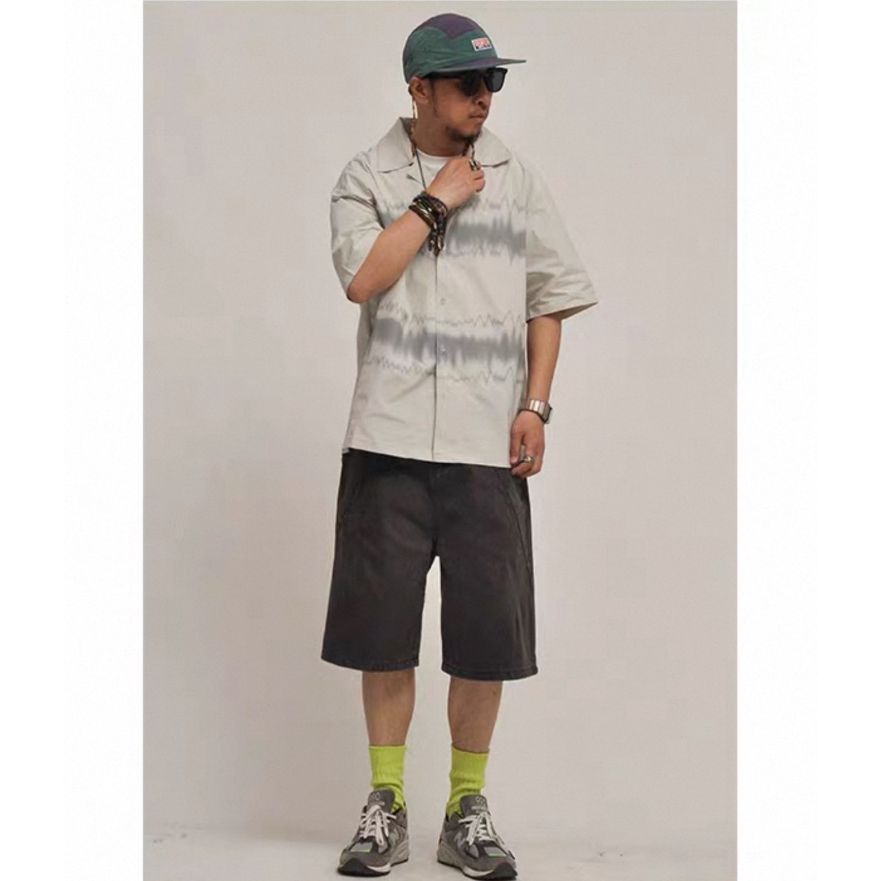 Tie dye wave pattern shirt 1451 - 9