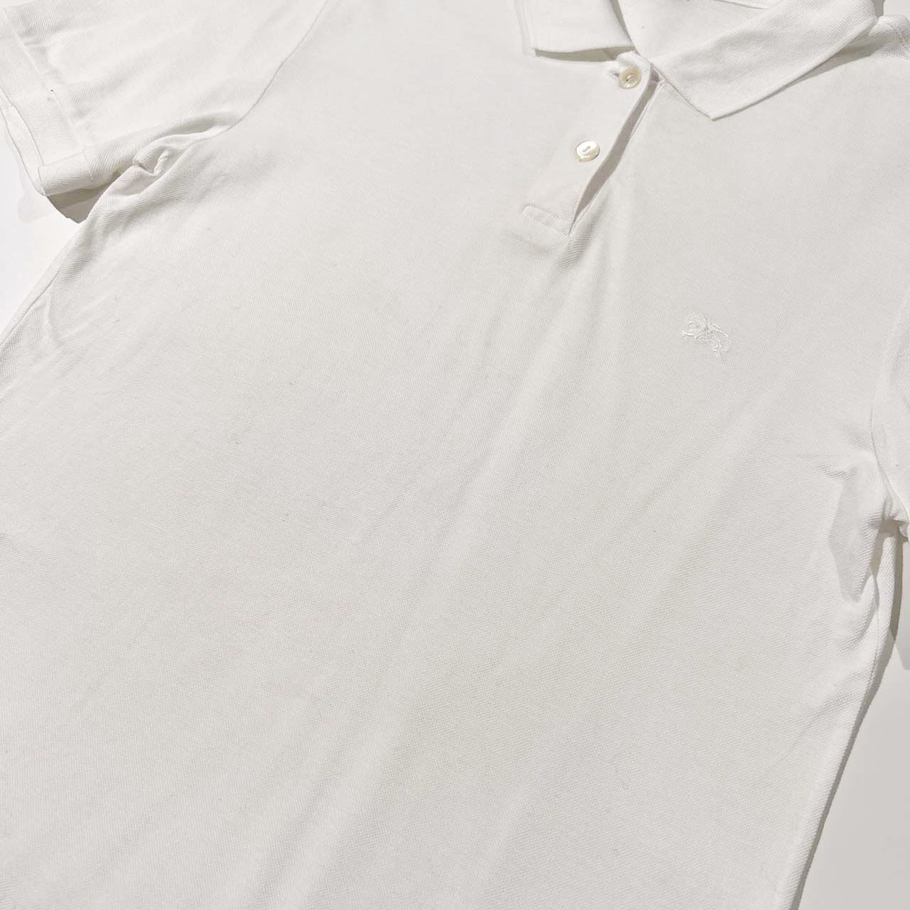 Burberrys バーバリー ワンポイント刺繍 半袖 ポロシャツ サイズ M /レディース/ホワイト/三陽商会/オールド