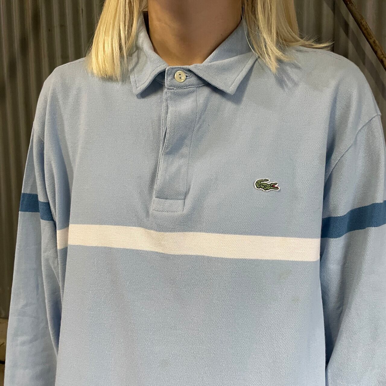 90s ラコステ フレラコ 長袖ポロシャツ アイボリー フランス製ヴィンテージ LACOSTE フレンチラコステ 長袖ポロシャツ レディースM相当 古着 90S