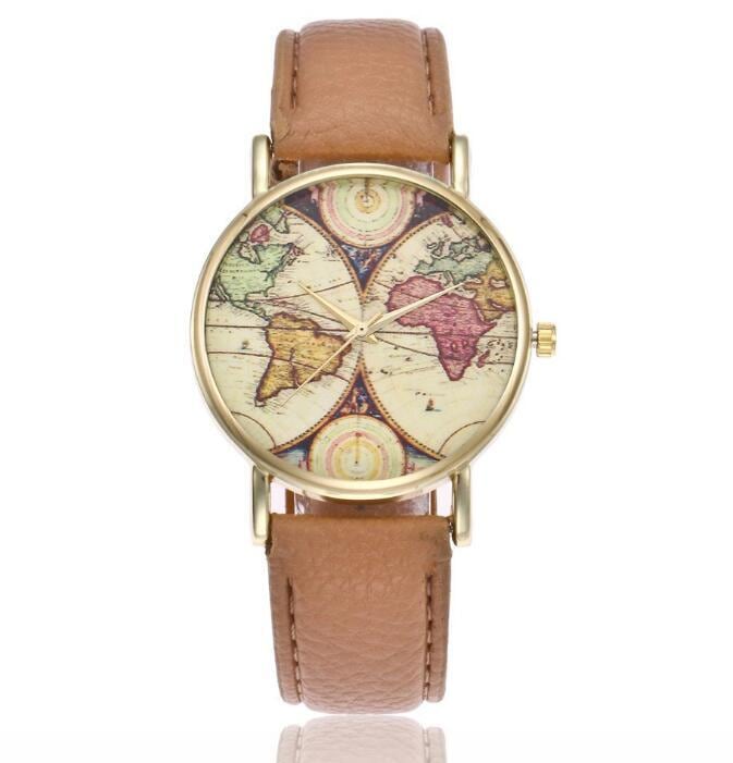 6色展開〉レトロモチーフ 地球盤腕時計 男女兼用 | SubStore