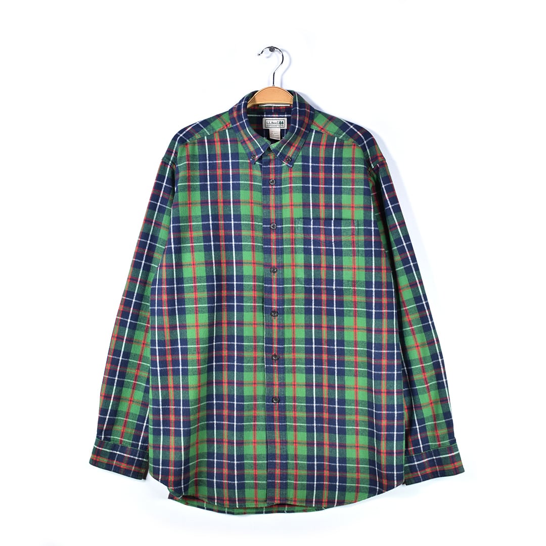 エルエルビーン ボタンダウン ネルシャツ ライトフランネル トラディショナルフィット コットン L.L.BEAN メンズM 古着 @CA1413