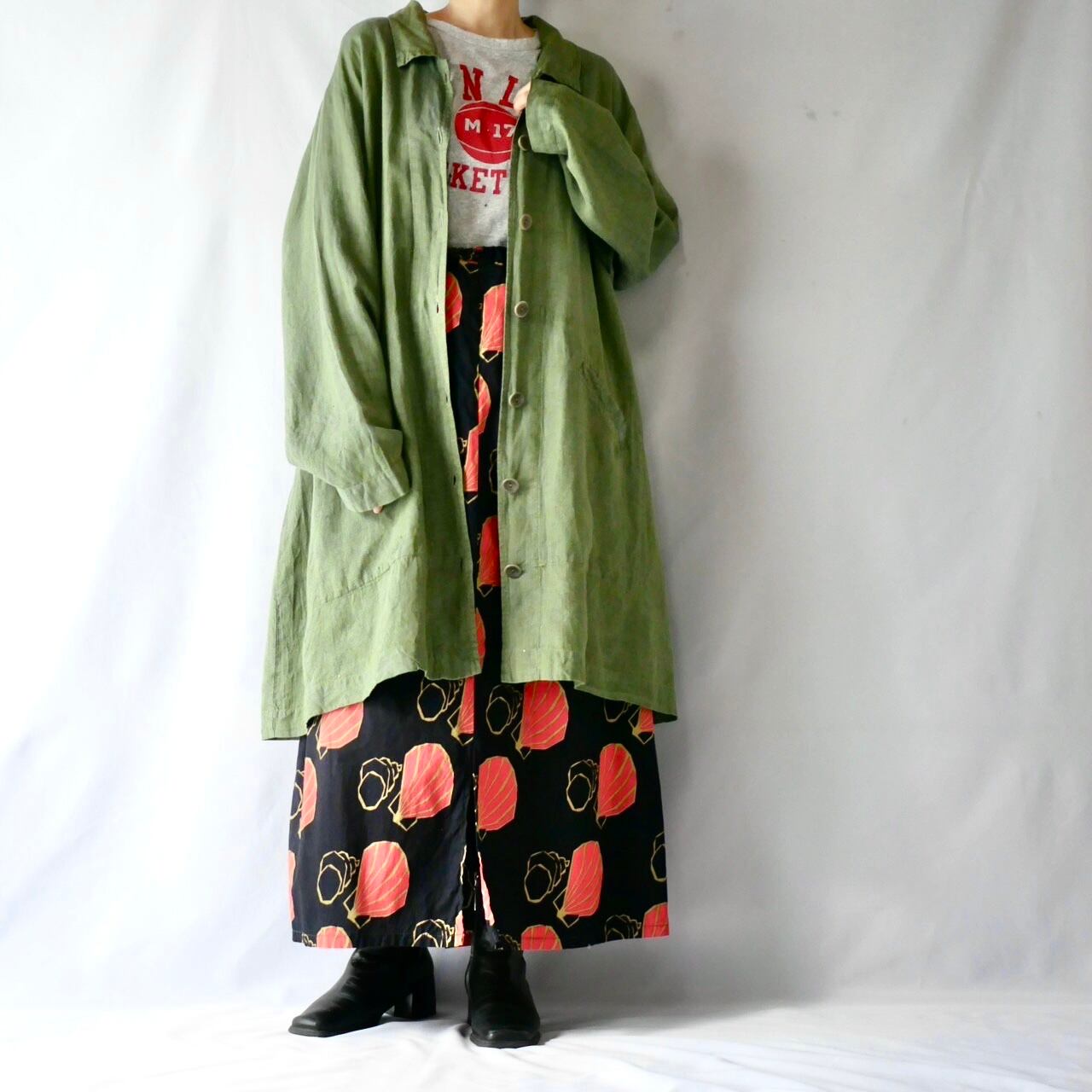Made in Lithania FLAX linen JKT リネン100%グリーンジャケット