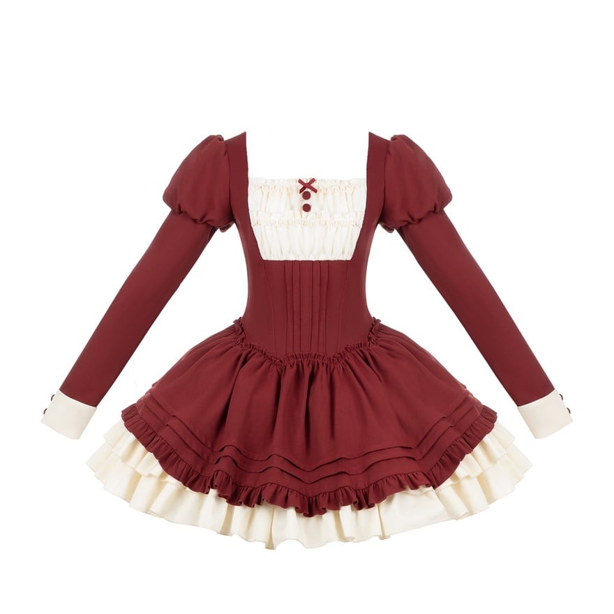 夜兎喫茶のクラシカルメイド クロスバックフリルエプロン｜生成り