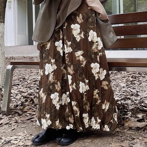 レトロフラワー裏起毛スカート 231500